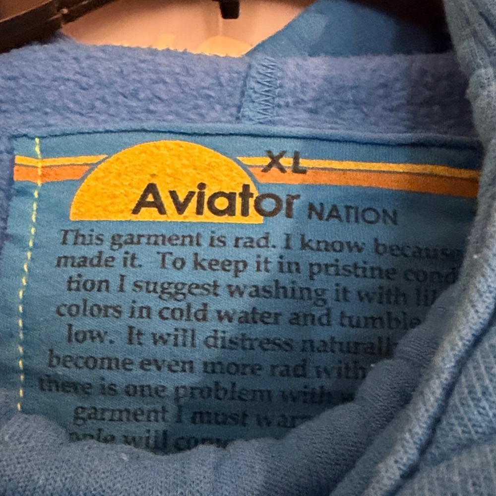 Aviator Nation Blue Fleece Hoodie - Picture 3 of 4